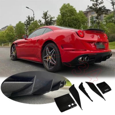 Difusor traseiro de carbono seco para-choque spoiler labial 5 peças para Ferrari California T 2015+ - Imagem 1 de 4
