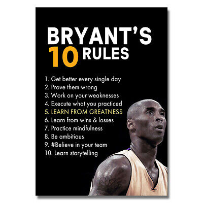 Kobe Quotes Motivational Poster Basketball Sport Picture Wall Art Print 24x36 • 5.26$