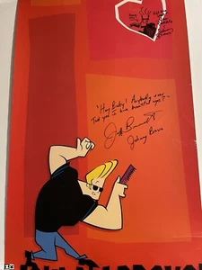 Jeff Bennett & Van Partible Signed Johnny Bravo Original Poster Auto JSA COA - Picture 1 of 12