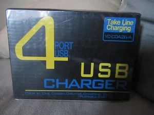4 Port USB Quick Charger w Monitoring Current Voltage US Plug Model YC-CDA26/A - Photo 1 sur 3