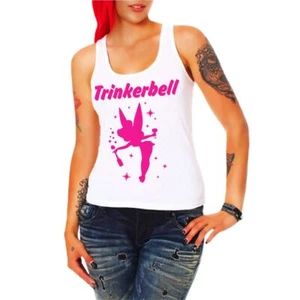 Damen Tank Top Trinkerbell NEONPINK alkohol sprüche sekt wein Größe XS - 3XL - Bild 1 von 3