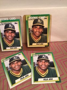 1990 Topps #238 Felix Jose Baseball Card Lot Of 4