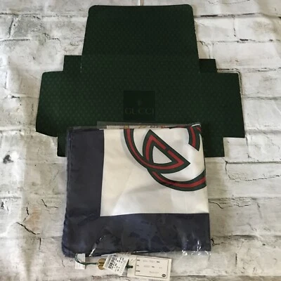 FAB! Vintage Gucci Logo & Equestrian Design 100% Silk Scarf Made in Italy MINT! - Image 1 of 4
