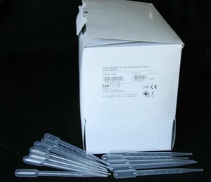 500 x 3ml Disposable Pasteur Pipettes (Graduated) plastic in dispenser box - Picture 1 of 1