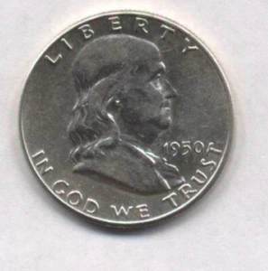 1950-P Better Date BU Franklin Silver Half Dollar - Picture 1 of 2