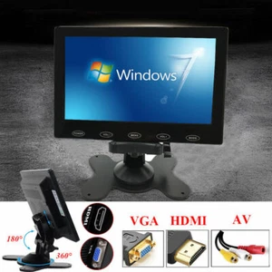 7" Monitor LCD Display Screen w/ AV VGA HDMI Input for Car Security PC Laptop-US - Picture 1 of 12