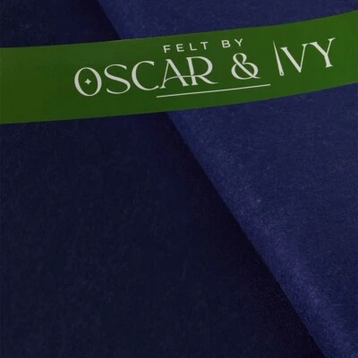 Handicraft Wool/Viscose Felt Fabric Material - Navy Blue - Felt By Oscar & Ivy - Image 1 of 3