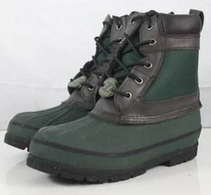 Highlander Morton Rubber & Canvas Warm Fleece Lined Ankle Boots Green Gardening - Picture 1 of 6