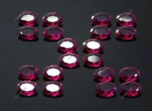 20 Pic Natural Ruby Red Oval shape CERTIFIED Loose Gemstones 7x5 MM Lot - Picture 1 of 6