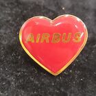 Red Heart AIRBUS Aerospace Aircraft Lapel Hat Vest Pin gold tone