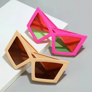 Oversized Cat Eye Sunglasses Women Men Big Shield Personality Punk Sun Glasses - Picture 1 of 18