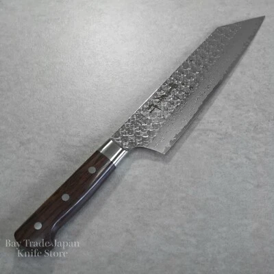 Japanese Sakai Takayuki SPG2 Hammered Damascus Wa Kengata Gyuto Chef Knife 190mm - Image 1 of 4