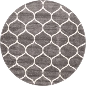 Unique Loom Trellis Frieze Collection Area Rug - Rounded (5' 1" Round, Dark G... - Picture 1 of 10