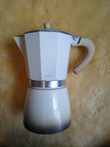 Gnali & Zani Italian Stovetop Espresso Percolator/Coffee Maker Wood Resin Handle