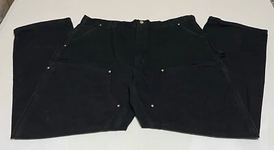 Vtg Carhartt Double Knee Carpenter Pants B01 BLK Black Mens 42x32 Loose Fit - Image 1 of 4