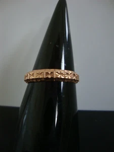 Anello a fascia M RISERVA Milor 14 carati firmato oro rosa 585 intagliato ornato ca. 1,5Gr 8US - Foto 1 di 8