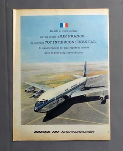 PUB PUBLICITE ANCIENNE ADVERT CLIPPING 210917 BOEING 707 INTERCONTINENTAL AIR FR - Picture 1 of 1