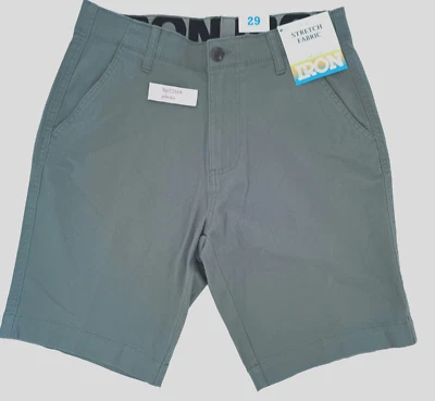 IRON CO  Men's Stretch Shorts (SIZE 29) Flex Waist Flat Front DUSTY SAGE New Tag - Image 1 of 4