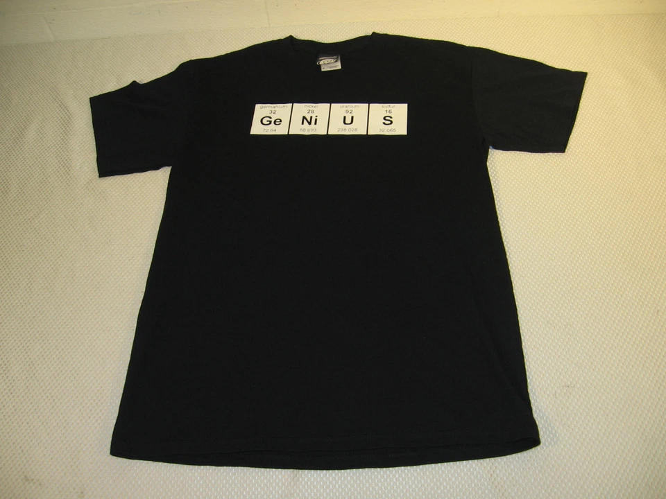 D706 - "Genius" - periodic table of elements - short sleeve T-shirt - Medium - Image 1 of 1