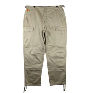Pantalón cargo Empyre holgado relax para hombre 34 botones mosca nuevo con etiquetas beige caqui - Imagen 1 de 11