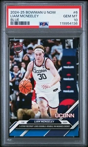 2024-25 Bowman U Now LIAM MCNEELEY #6 Blue 48/49 PSA 10 Double-Double Debut - Bild 1 von 2