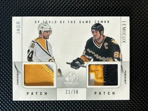 2000-01 SP Game Used Combo Jersey Patch 3clr.- Lemieux, Jagr 22/50!🔥 - Picture 1 of 2