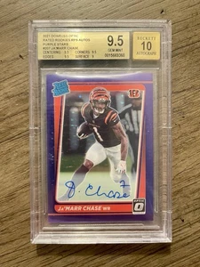 2021 Donruss Optic Rated Rookie JA’MARR CHASE Purple Stars RC Auto/50 BGS 9.5/10 - Picture 1 of 1