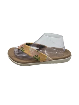 Женские удобные шлепанцы Spenco размер 10D Yumi розовые зеленые желтые с цветочным рисунком сандалии - Изображение 1 из 4