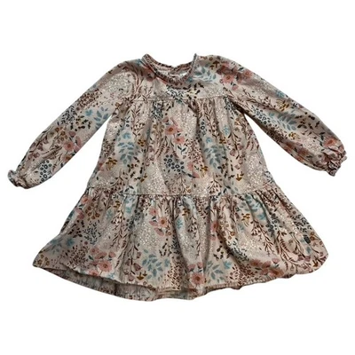 Modern Moments by Gerbe Baby Girls Floral Long Sleeve Tiered Dress Size 4T - Image 1 of 4