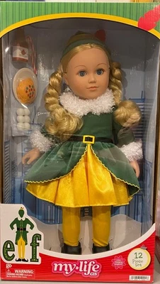 MATTEL NEW IN HAND 18" DOLL MY LIFE AS BUDDY ELF CHRISTMAS MOVIE W COLOR CHANGING PASTA