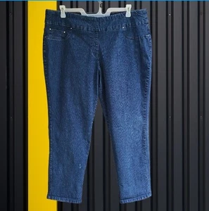 Ruby Rd. Pantalones de mezclilla para mujer al tobillo cintura elástica azul talla 20W - Imagen 1 de 9