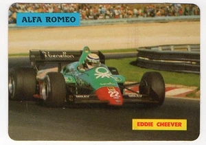 1985 Portugese Pocket Calendar F1 Alfa Romeo Team Driver Eddie Cheever in action - Picture 1 of 2