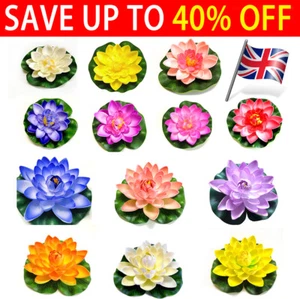 10/17CM Artificial Lotus Water Lily Flower Floating Pool Pond Eternal PlantDecor - Picture 1 of 30