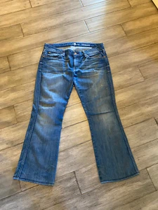 Jeans donna 7 per tutta l'umanità blu medio una tasca effetto invecchiato taglia 32 - Foto 1 di 3