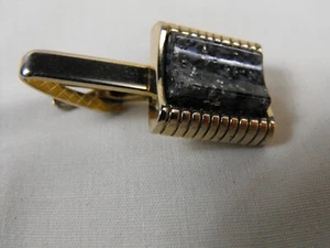 Clip de corbata vintage gris granito con manchas doradas en tono dorado de 2 pulgadas - súper bonito - Imagen 1 de 5