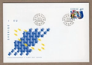 Sweden Europa - 1995 voted for Swedish membership of the EU - flags FDC - Picture 1 of 1