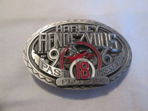 Rare Vintage 1996 Harley Rendezvous Belt Buckle Classic 18 Motorcycle - Bild 1 von 5