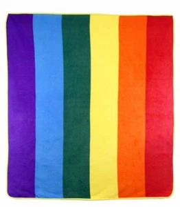 Wholesale ( 2 ) Rainbow Gay Pride 50x60 Polar Fleece Blanket Throw Plush - Picture 1 of 4