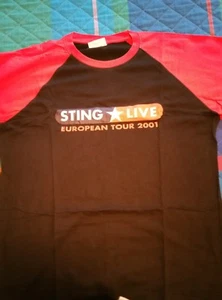 STING POLICE OFFICIAL T SHIRT EUROPEAN TOUR 2001 (USED) VERY RARE - Foto 1 di 1