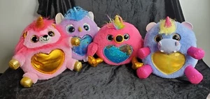 4 Zuru Rainbocorn Plush Stuffed 10" Tall Hippo Lion Bird Flash Unicorn Owl - Picture 1 of 8