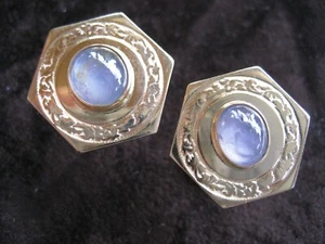 "ESLABONES DE PUÑO DE ZAFIRO ESTRELLA AZUL DORADO 14 KT 17,6 GRAMOS ""COMO NUEVO" - Imagen 1 de 12