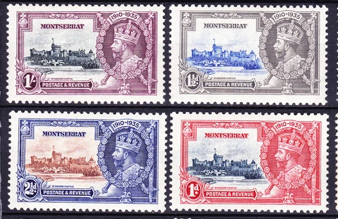 Montserrat -1935 KGV Silver Jubilee Set.Fresh MH Cover