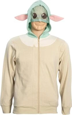 Star Wars Yoda Kids Boys Hoodie Mask with Ears Halloween Costume Cosplay - Image 1 of 4