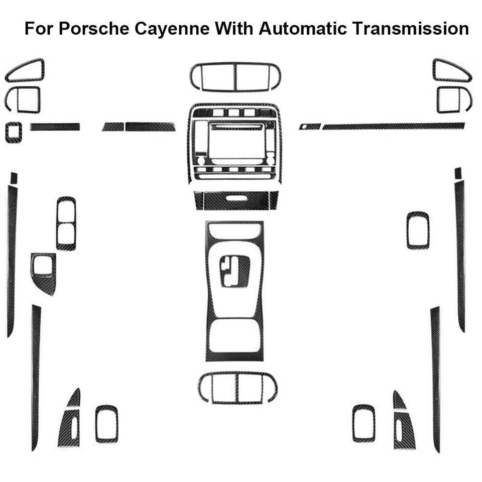 Kit de cubierta interior completo de fibra de carbono 43 piezas para Porsche Cayenne 2003-10 Foto 1 de 4