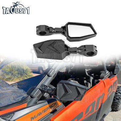 UTV Rear View Side Mirrors For Can-Am Maverick X3/X3 Max R 1.75" 2" Roll Bar - Image 1 of 4