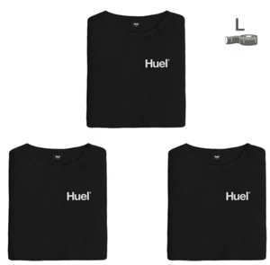 3‑Pack Huel Slim Fit T‑Shirts Black Large – 100% Authentic Soft Cotton, New - Picture 1 of 1