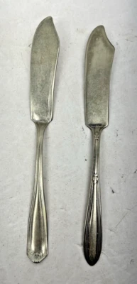 Антикварное серебро масло разбрасыватель/ножи Rogers никель серебро BB серебряная пластина - Изображение 1 из 4