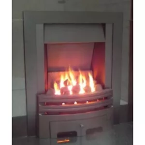 GAS FIRE BLACK REAL FLAME INSET SLIMLINE MULTI-FLUE COAL PRECAST FLUE BNIB - Picture 1 of 1
