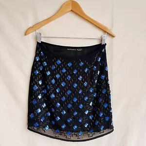 Minigonna con perline paillettes taglia 8 Co-Ord set 2 pezzi chiffon a strati rara lusso - Foto 1 di 8