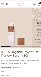 Inika Organic Phytofuse Renew Serum Rrp $99 Sell$85 Delivered - Picture 1 of 4